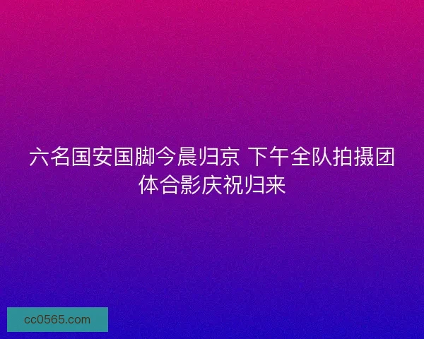 六名国安国脚今晨归京 下午全队拍摄团体合影庆祝归来