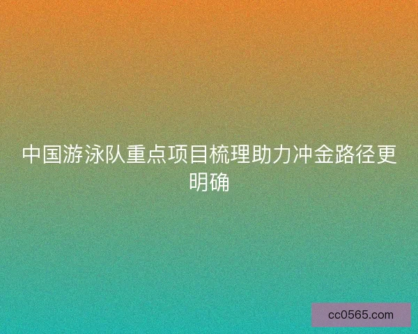 中国游泳队重点项目梳理助力冲金路径更明确