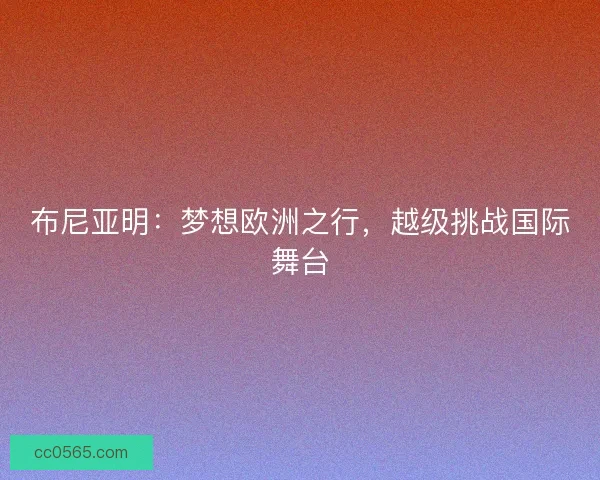 布尼亚明：梦想欧洲之行，越级挑战国际舞台
