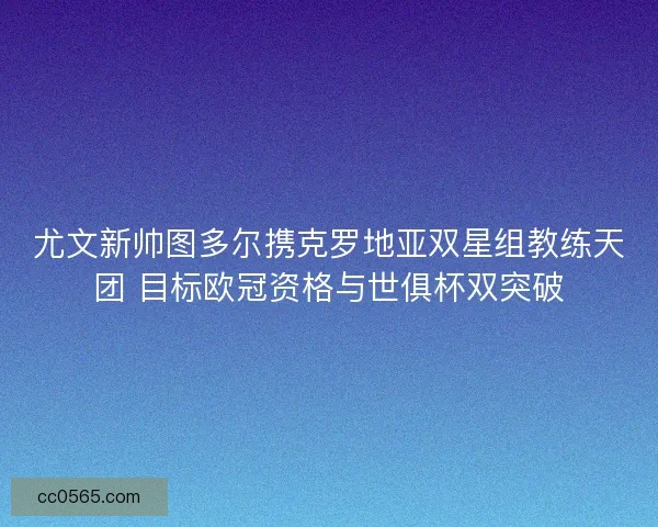 尤文新帅图多尔携克罗地亚双星组教练天团 目标欧冠资格与世俱杯双突破